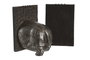 DKD Home Decor Set de 2 Sujetalibros de Resina Hipo Plateado y Marrón