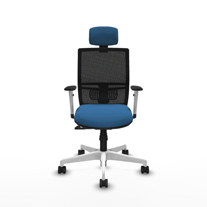 PIQUERAS Y CRESPO Silla de oficina Yunquera con mecanismo Sincro, Azul claro y Negro