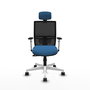 PIQUERAS Y CRESPO Silla de oficina Yunquera con mecanismo Sincro, Azul claro y Negro