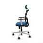 PIQUERAS Y CRESPO Silla de oficina Yunquera con mecanismo Sincro, Azul claro y Negro