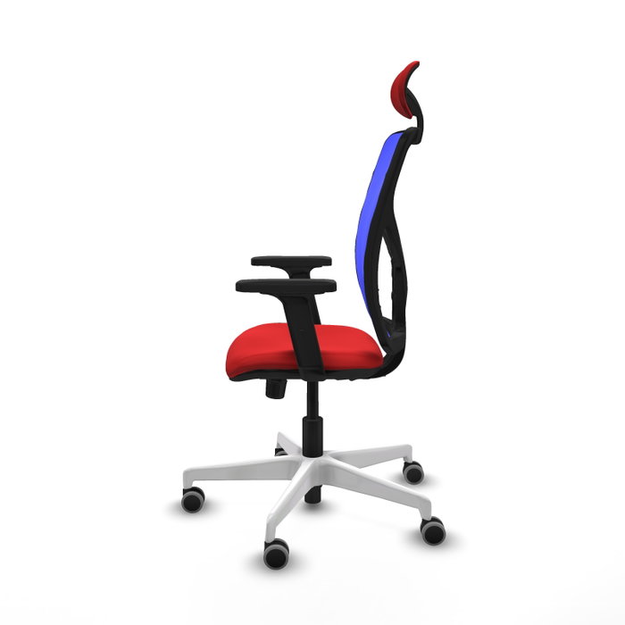 PIQUERAS Y CRESPO Silla de oficina Motilla con mecanismo Sincro, Rojo y Azul