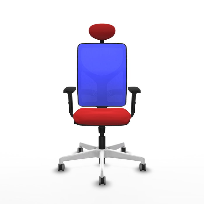 PIQUERAS Y CRESPO Silla de oficina Motilla con mecanismo Sincro, Rojo y Azul
