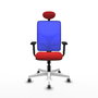 PIQUERAS Y CRESPO Silla de oficina Motilla con mecanismo Sincro, Rojo y Azul