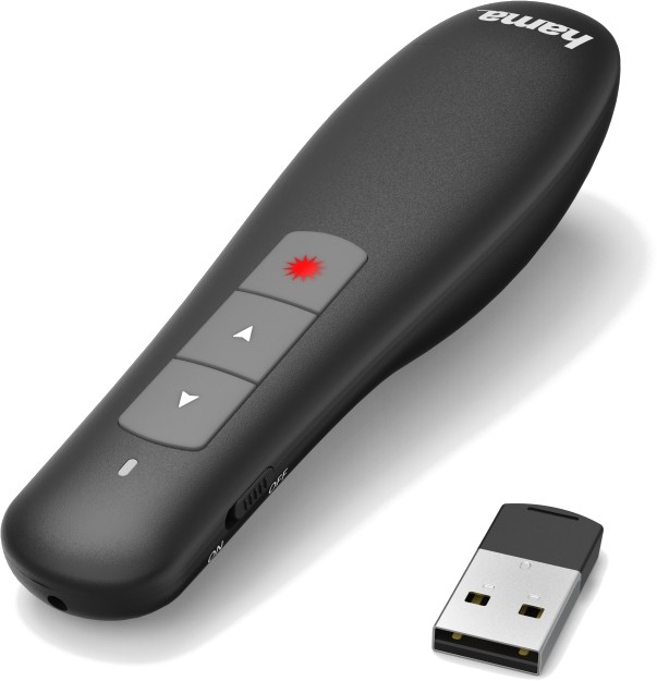 Hama X-Pointer Presentador de Diapositivas Inalámbrico con Puntero Láser Rojo