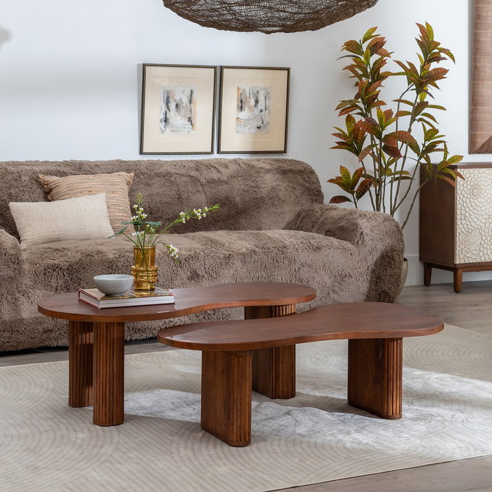 S/2 Mesa Centro Madera de Mango Salón 110 X 60 X 40 cm