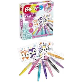 Lansay Set de Actividad Blopens Kawaii Marcadores para Soplar y Colorear