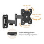 VALUE 17.99.1231 Soporte de TV para Pared Giratorio, 13 a 32 Pulgadas, 3 Puntos de Giro, Hasta 20 kg, Negro