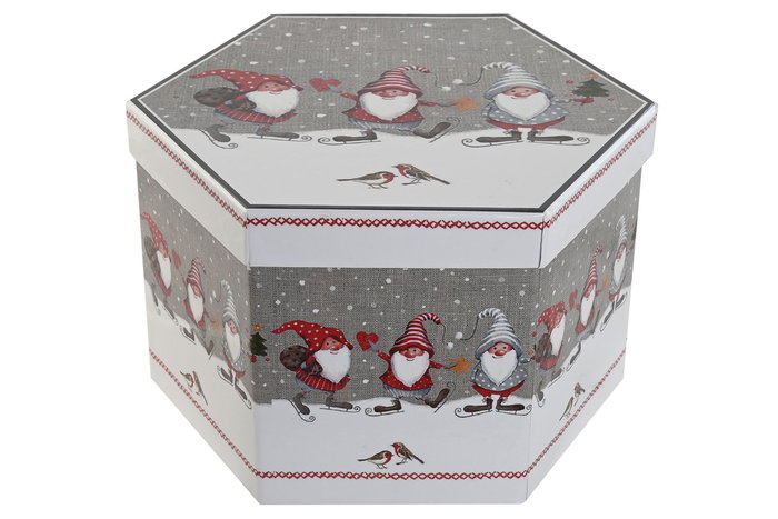 DKD Home Decor Bola Decoracion Navidad Tradicional Gris Rojo 21.5 x 15.5 x 25 cm Set de 14 (2 Unidades)
