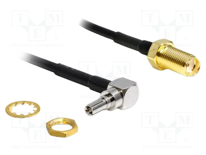 DeLOCK Cable de señal 88466 con conector CRC-9 90° y hembra SMA de 0,2 m