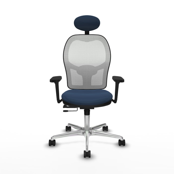 PIQUERAS Y CRESPO Silla de oficina Jorquera con mecanismo Sincro/Traslack, Azul marino y Blanco PIQUERAS Y CRESPO Silla de oficina Jorquera con mecanismo Sincro/Traslack, Azul marino y Blanco