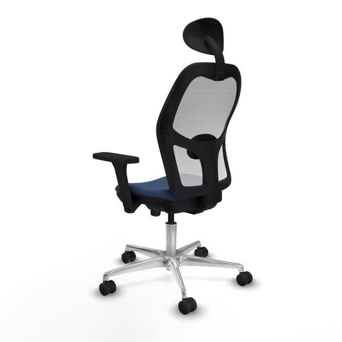 PIQUERAS Y CRESPO Silla de oficina Jorquera con mecanismo Sincro/Traslack, Azul marino y Blanco PIQUERAS Y CRESPO Silla de oficina Jorquera con mecanismo Sincro/Traslack, Azul marino y Blanco