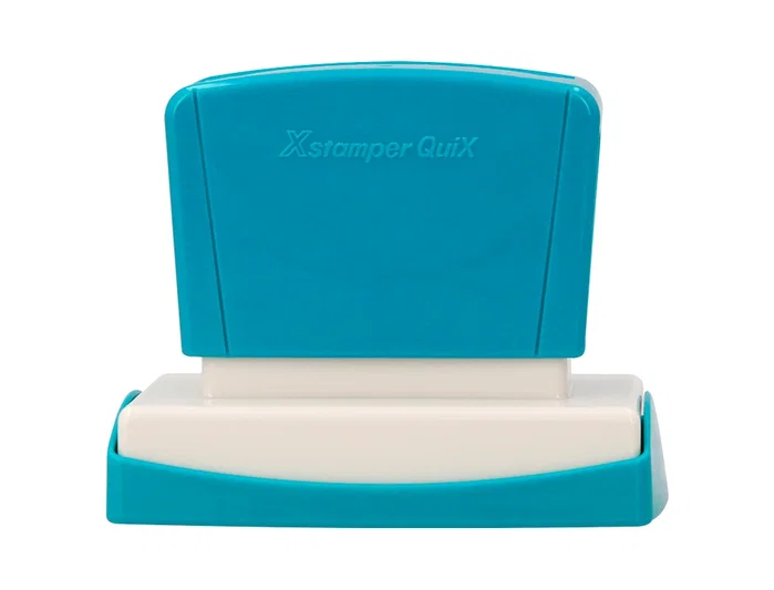 X'stamper Sello Quix Personalizable Q-16, Color Azul, Medidas 36x61 mm, Consumible Máquina Sellos, Resistente al Agua, 6000 Impresiones
