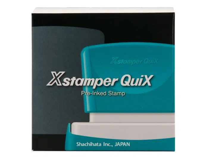 X'stamper Sello Quix Personalizable Q-16, Color Azul, Medidas 36x61 mm, Consumible Máquina Sellos, Resistente al Agua, 6000 Impresiones