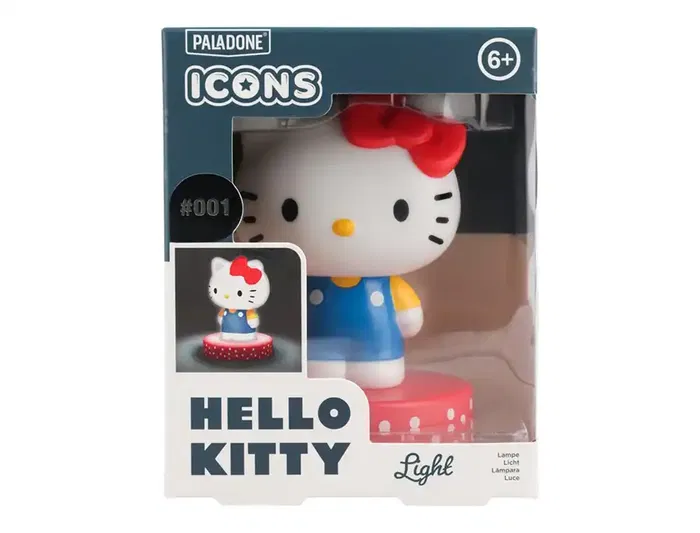 Wondee ICONS Lámpara Hello Kitty Icon Vestido Azul Lazo Rojo Figura Luminosa Escritorio/Estantería/Luz Nocturna Colección Regalo Fans 120x75x10mm