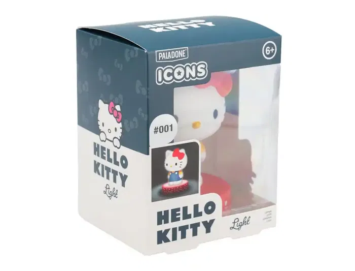 Wondee ICONS Lámpara Hello Kitty Icon Vestido Azul Lazo Rojo Figura Luminosa Escritorio/Estantería/Luz Nocturna Colección Regalo Fans 120x75x10mm