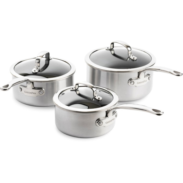GreenPan Premiere Casserole Set 3-piece Stainless Steel GreenPan Premiere Casserole Set 3-piece Stainless Steel
