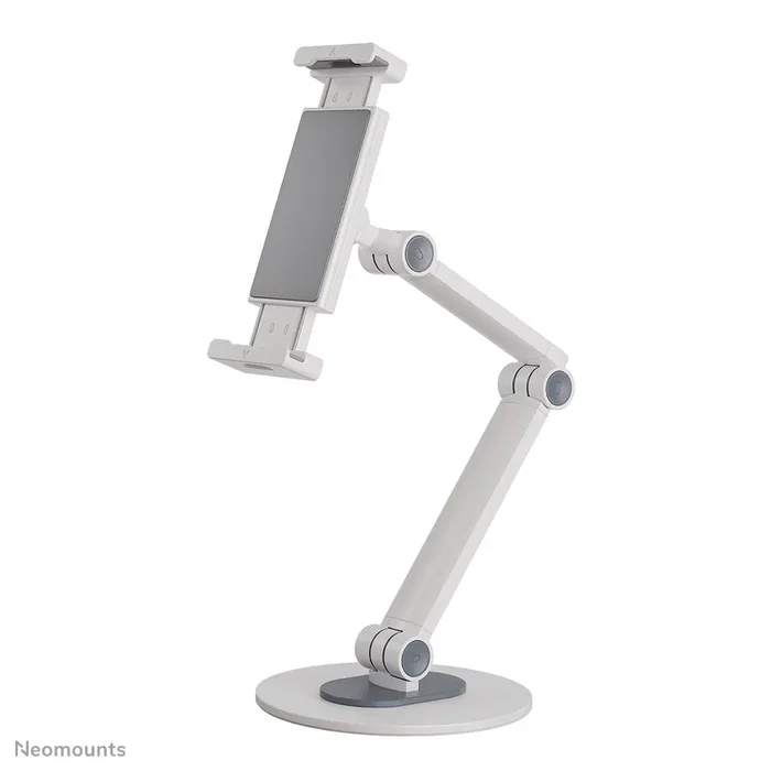 Neomounts Soporte Universal para Tablet de Escritorio DS15-550WH1, Ajustable 4.7" a 12.9", Giratorio 360°, Inclinación 270°, Base Antideslizante, Blanco