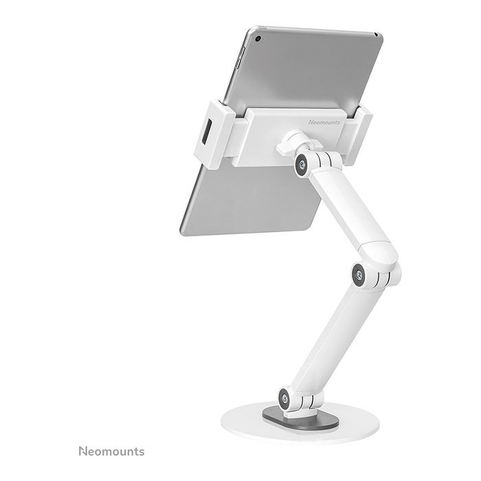 Neomounts DS15-550WH1 Soporte Universal para Tablet de 4.7-12.9 Pulgadas, Color Blanco, Acero, Ajustable - Hasta 1kg