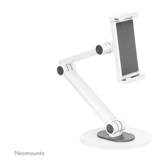 Neomounts DS15-550WH1 Soporte Universal para Tablet de 4.7-12.9 Pulgadas, Color Blanco, Acero, Ajustable - Hasta 1kg