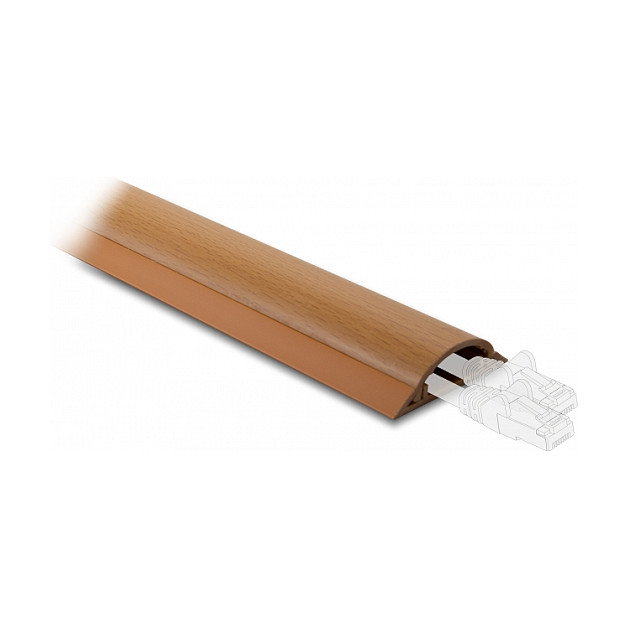 DeLOCK Canaleta para Cables, Autoadhesiva, PVC, 50 x 13 mm, Largo 1 m, Color Marrón Madera
