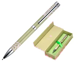 Belius Ink Dreams Bolígrafo Aluminio Verde Matcha y Rosa Plateado con Frase Interior Tinta Azul Caja Diseño 1 mm