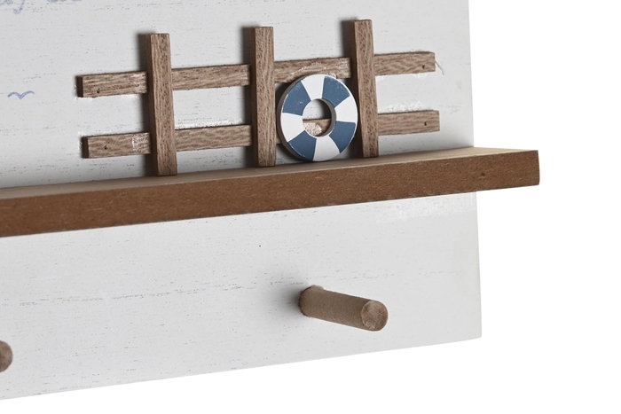 DKD Home Decor Perchero Mediterraneo Blanco y Azul 40x12x4 cm (6 Unidades) DKD Home Decor Perchero Mediterraneo Blanco y Azul 40x12x4 cm (6 Unidades)
