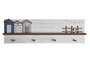 DKD Home Decor Perchero Mediterraneo Blanco y Azul 40x12x4 cm (6 Unidades)