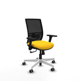PIQUERAS Y CRESPO Silla de oficina Yunquera con mecanismo Sincro, Amarillo y Negro