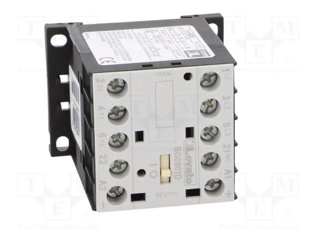 LOVATO ELECTRIC Contactor 3-polar BG 12VDC 9A NO x3 NC LOVATO ELECTRIC Contactor 3-polar BG 12VDC 9A NO x3 NC
