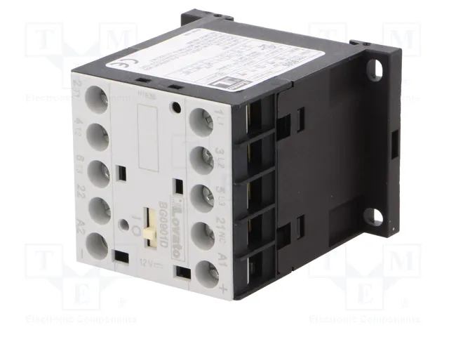 LOVATO ELECTRIC Contactor 3-polar BG 12VDC 9A NO x3 NC LOVATO ELECTRIC Contactor 3-polar BG 12VDC 9A NO x3 NC
