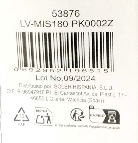 Lav Jarra C/Tapa 1.8 Litros Misket 16 cm x 10 cm x 24 cm, Capacidad 1800 ml, Peso 6.75 kg (6 Unidades)