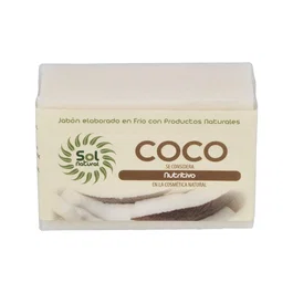 SOLNATURAL Jabón en Pastilla de Coco 100gr Nutritivo Elaborado en Frío