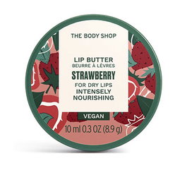 The Body Shop STRAWBERRY Lip Butter Bálsamo Labial Nutritivo, 10 ml, Con Manteca de Karité y Aceite de Fresa