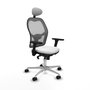 PIQUERAS Y CRESPO Silla de oficina Jorquera con mecanismo Sincro, brazos 3D, Blanco/Gris