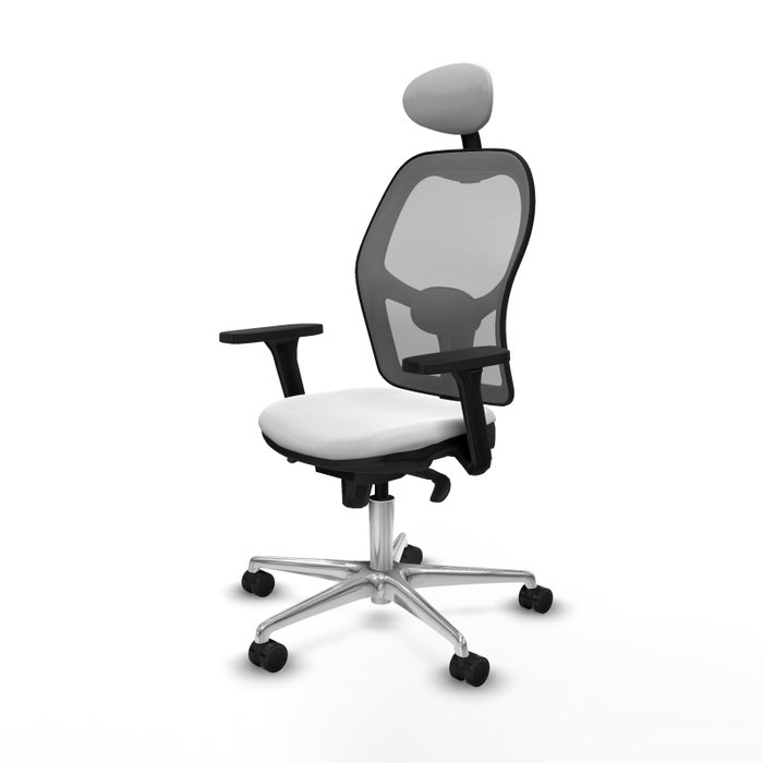 PIQUERAS Y CRESPO Silla de oficina Jorquera con mecanismo Sincro, brazos 3D, Blanco/Gris