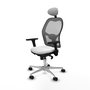 PIQUERAS Y CRESPO Silla de oficina Jorquera con mecanismo Sincro, brazos 3D, Blanco/Gris