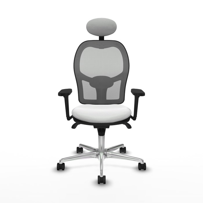 PIQUERAS Y CRESPO Silla de oficina Jorquera con mecanismo Sincro, brazos 3D, Blanco/Gris