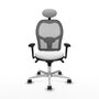PIQUERAS Y CRESPO Silla de oficina Jorquera con mecanismo Sincro, brazos 3D, Blanco/Gris