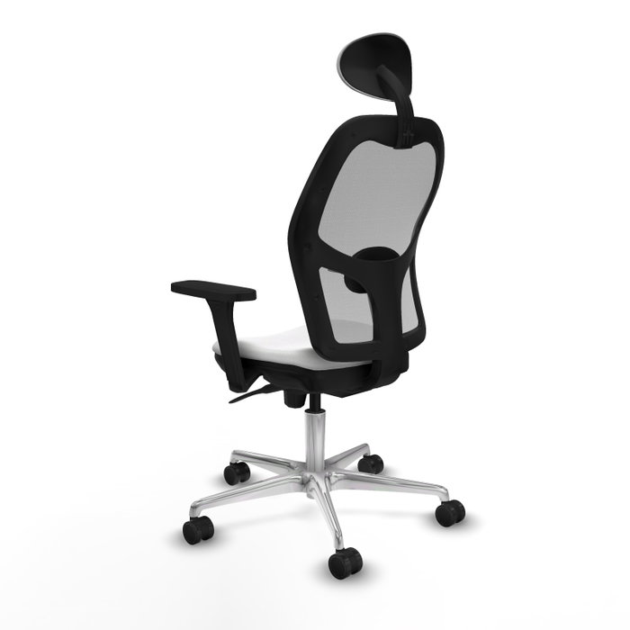 PIQUERAS Y CRESPO Silla de oficina Jorquera con mecanismo Sincro, brazos 3D, Blanco/Gris