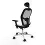 PIQUERAS Y CRESPO Silla de oficina Jorquera con mecanismo Sincro, brazos 3D, Blanco/Gris