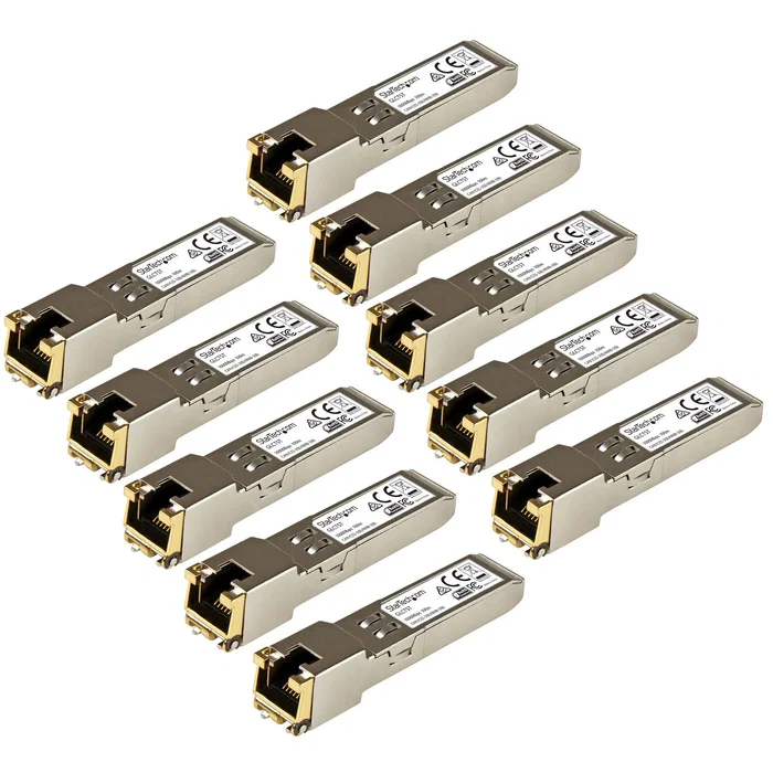 StarTech Paquete de 10 Módulos SFP RJ45 Compatibles con Cisco GLC-T