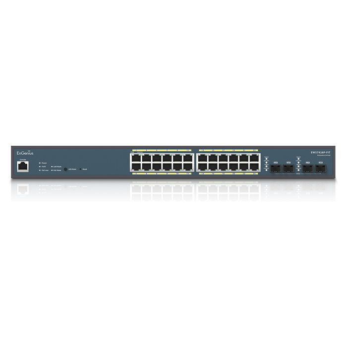 EnGenius EWS7928P-FIT Switch Gestionado L2/L3 24 Puertos Gigabit PoE 240W + 4 SFP, Gris