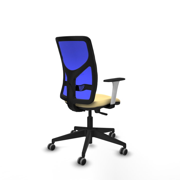 PIQUERAS Y CRESPO Silla de oficina Motilla con mecanismo Sincro, Crema y Azul PIQUERAS Y CRESPO Silla de oficina Motilla con mecanismo Sincro, Crema y Azul
