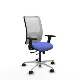 PIQUERAS Y CRESPO Silla de oficina Zulema con mecanismo Sincro/Traslack, Azul claro y Blanco