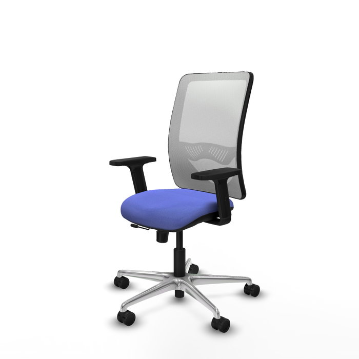 PIQUERAS Y CRESPO Silla de oficina Zulema con mecanismo Sincro/Traslack, Azul claro y Blanco