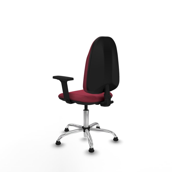 PIQUERAS Y CRESPO Silla de oficina Algarra Granate con Brazos 2D y Base Cromada