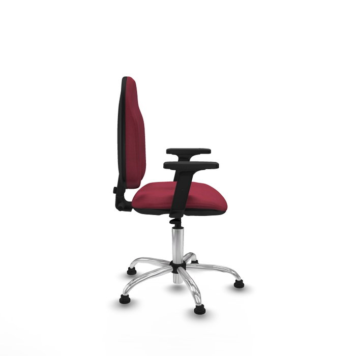 PIQUERAS Y CRESPO Silla de oficina Algarra Granate con Brazos 2D y Base Cromada