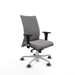 PIQUERAS Y CRESPO Silla Albacete Confidente Gris con Mecanismo Sincro y Base de Aluminio