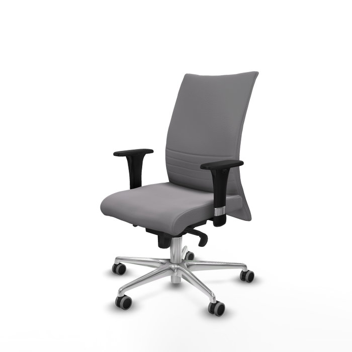 PIQUERAS Y CRESPO Silla Albacete Confidente Gris con Mecanismo Sincro y Base de Aluminio