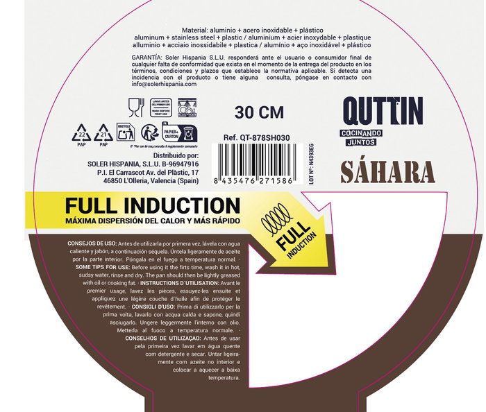 Quttin Sartén 30 cm Aluminio Forjado Mango Soft Full (4 Unidades)